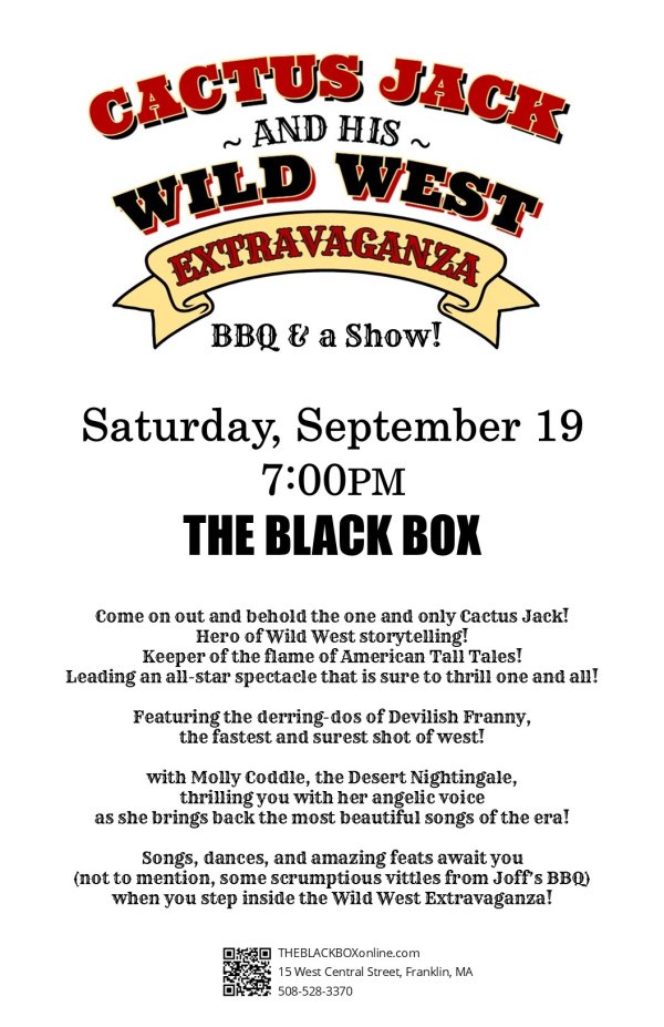Dinner Theater Saturday, Sep 19 at THE BLACK BOX!